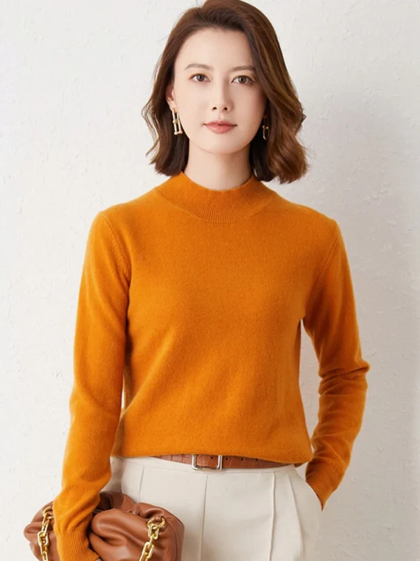 New Knitting Pullover Sweater Long Sleeve Bottom Shirt Slim Turtleneck Sweaters Autumn Winter Soft Blouse Jumpers For Women 2024 - Image 3