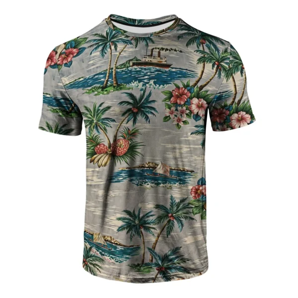 Hawaii Men T-Shirt 2025 Y2k Street Harajuku Retro Print Casual Tropical Top for Men - Image 2