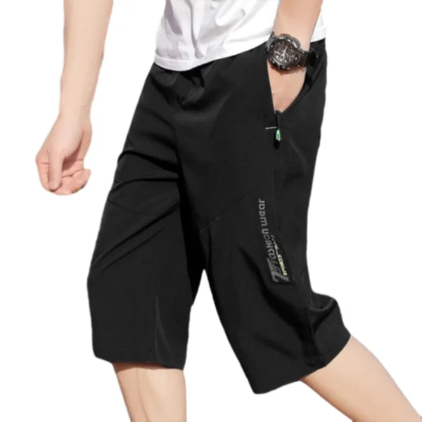 Capri Shorts for Men's Sports and Leisure Summer Thin Style Large Shorts Straight Tube Loose Beach Pants -1PCS