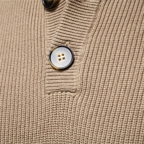 AIOPESON Mens Mock Neck Button up Cotton Pullover Sweaters Casual Social Knit Turtleneck Autumn Winter Sweaters for Men - Image 2