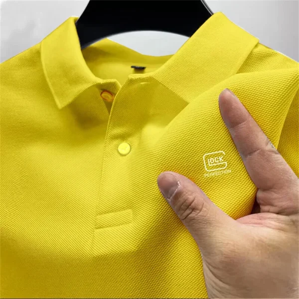 New men selling breathable quick drying T-shirt business casual POLO shirt summer new fashion short-sleeved clothing solid color - Image 3