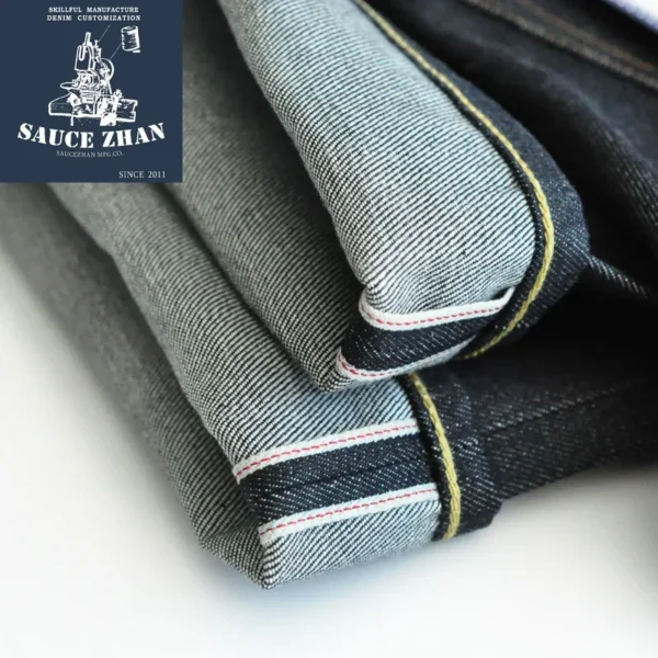 SauceZhan 316XX Casual Selvedge Jeans Raw Denim Jeans Unwashed Selvage Indigo Denim Jeans Straight Mens Jeans - Image 4