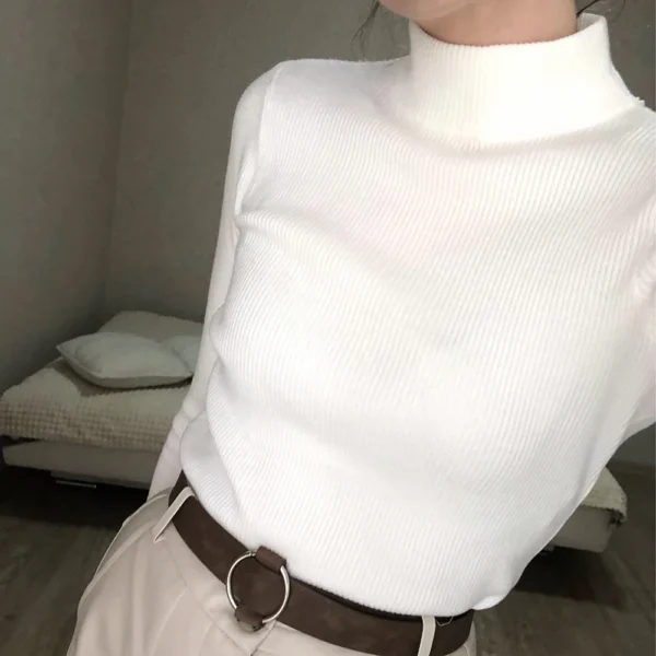 2024 New-coming Autumn Winter Top Pull Femme Turtleneck Pullovers Sweaters Long Sleeve Slim Oversize Korean Women's Sweater - Image 4