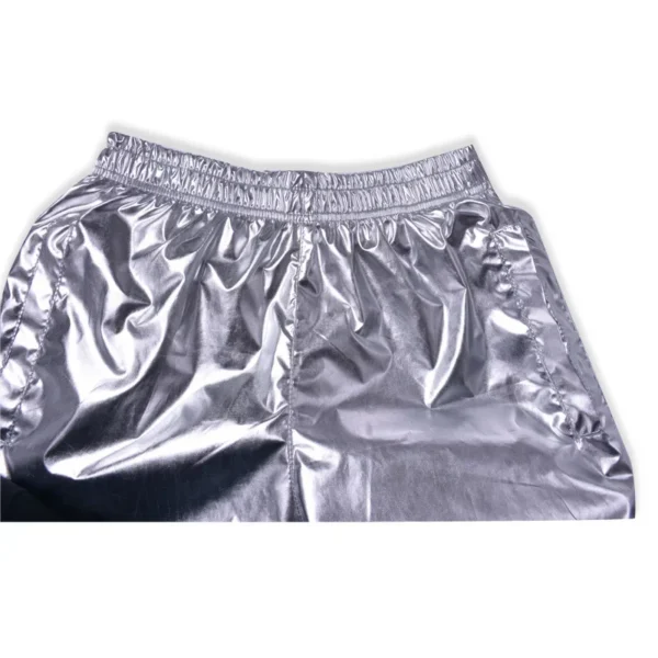 Plus size 8XL Summer Men Loose Silver Shorts male Casual Shiny jogger sweatpants Men Motorcycle Metallic Short Pants A9051 - Image 5
