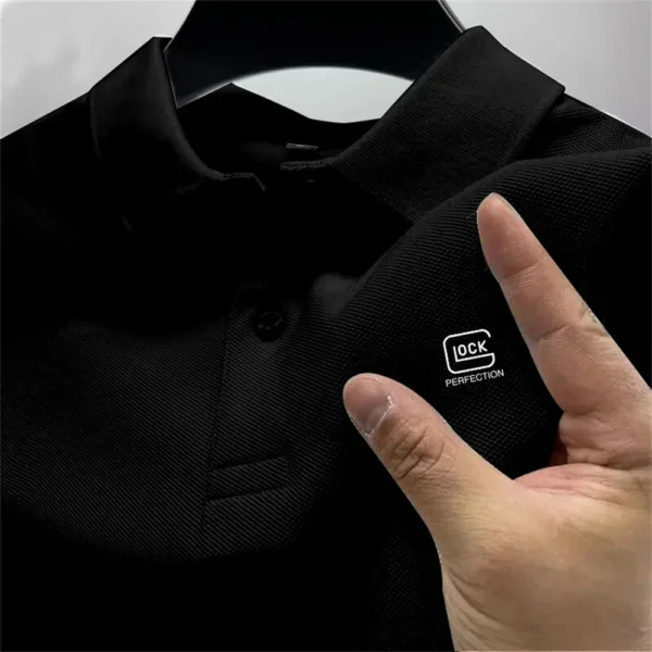 New men selling breathable quick drying T-shirt business casual POLO shirt summer new fashion short-sleeved clothing solid color - Image 4