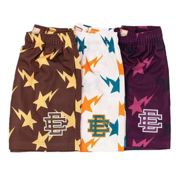 New Summer Eric Emanuel EE Basic Mesh Short Classic Floral Printed Gym Shorts Men's Gym Basketball Sports Beach Shorts