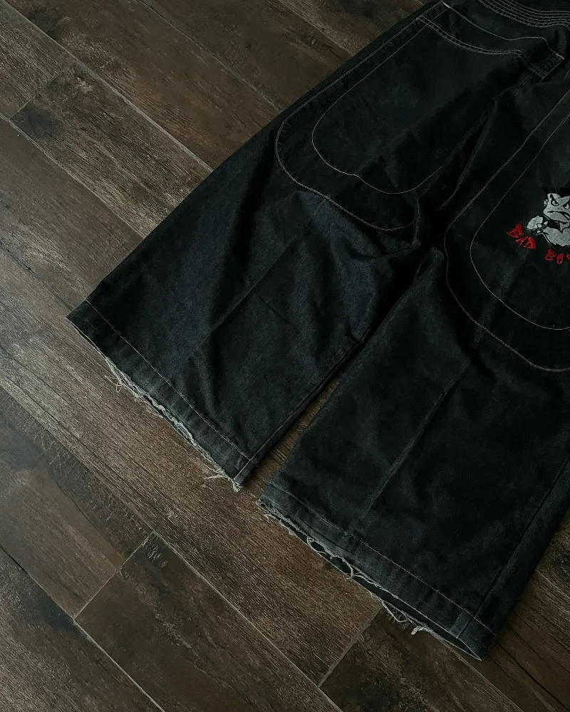 American fashion cartoon pattern oversized jeans men's Y2K street hip-hop Harajuku loose high waisted wide leg pants women's - Image 4