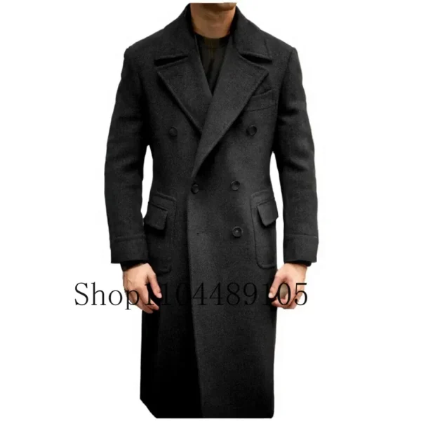 Men Clothing Double Breasted Notch Lapel Fitted Suit Blazer Advanced Customization Men’s Designer Clothes Coarse Woolen Fabrics - Image 2