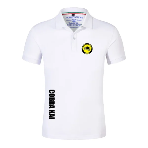 2025 Cobra kai Printing New Men's Fashion Summer Short Sleeves Solid Color Classic Casual Slim Ordinary Polos Shirt Tops - Image 2