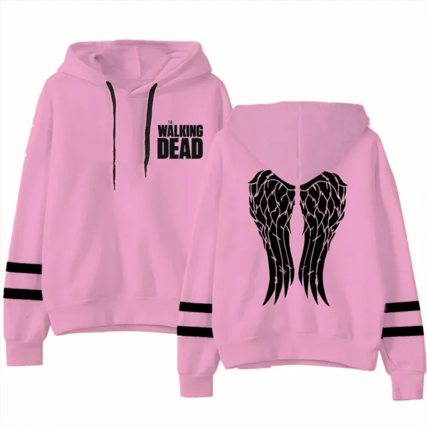 Fashion Stripe Hoodie Women Men Sweater Harajuku The Walking Dead Print Hoodie Personality Hoodie Streetwear Tops - Image 5