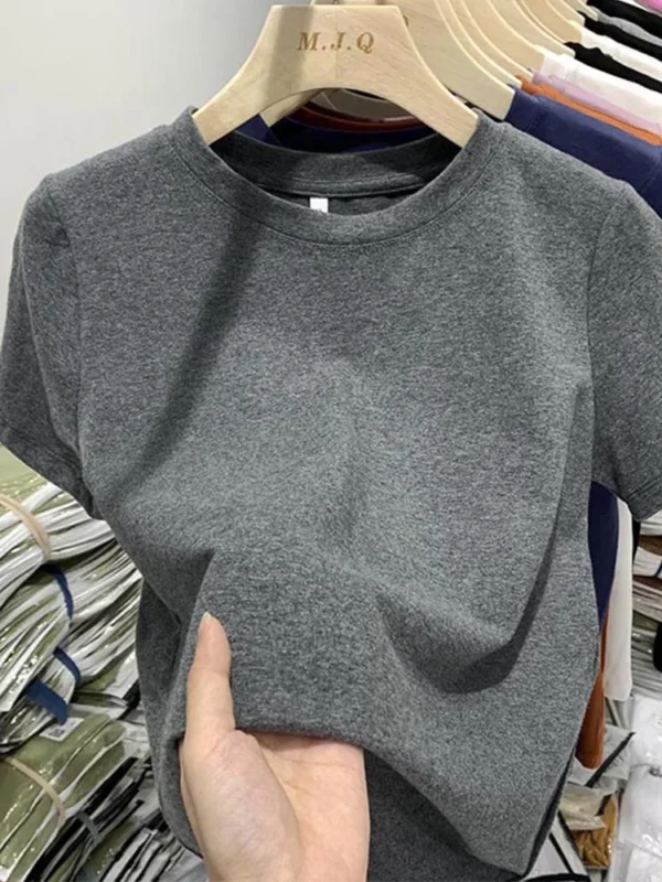 Women T Shirt Girls T-Shirt Woman Clothes Tops Cotton Tshirt Female Short Sleeve Spring Tee Sexy Y2k Top White - Image 2