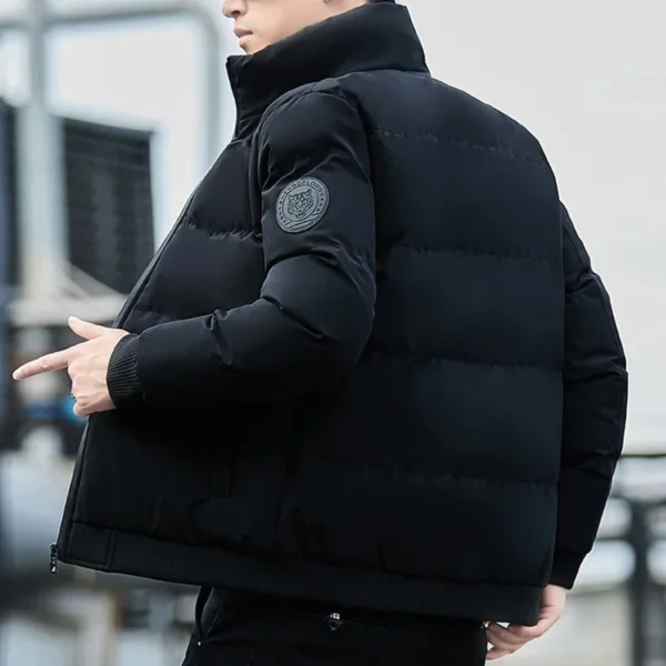 2024 New Men's Cotton Coat Thickened Fleece-Lined Trendy Korean Style Student Jacket Winter Padded Jacket With Feather Lining - Image 2