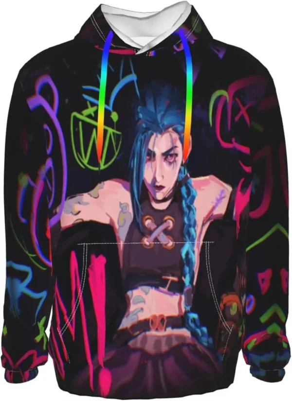 Popular Anime Arcane League Jinx 3d Print Hoodie Men Women Hoodie Sweatshirt Tracksuit Game Sweats Long Sleeve Mens Hoodie Boy - Image 2