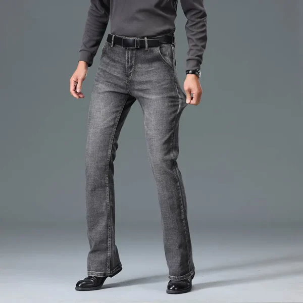 2024 Men's Autumn And Winter High Waisted Micro Flared Jeans High-Quality Loose And Comfortable Casual Pants