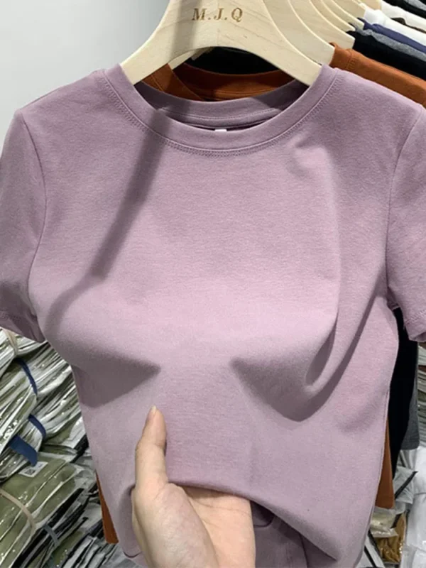 Women T Shirt Girls T-Shirt Woman Clothes Tops Cotton Tshirt Female Short Sleeve Spring Tee Sexy Y2k Top White - Image 4