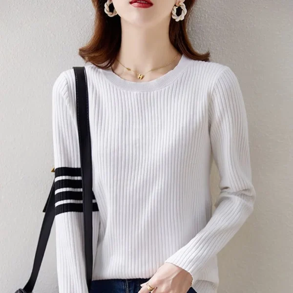 Autumn Winter Thin New O-neck Sweaters Loose Korean Interior Lapping Long Sleeve Women's Clothing Undercoat Simplicity Knitting - Image 4