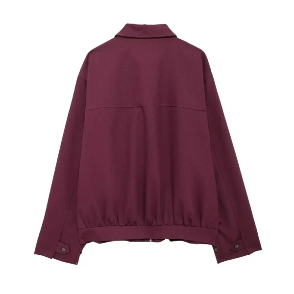 UNIZERA 2024 Autumn New Product Fashion Casual Women's Zipper Pocket Decoration Jacket Coat Lantern Mini Skirt Set - Image 4