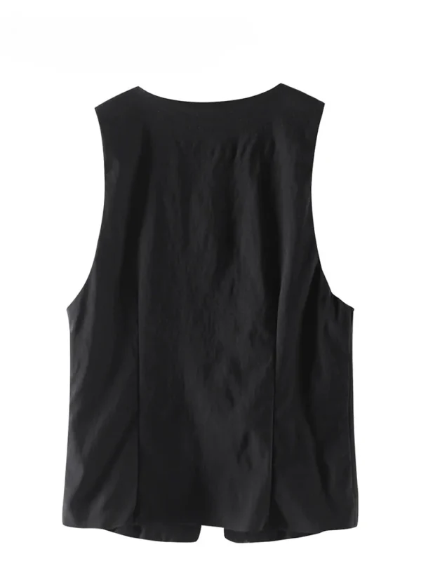 ASDS Women Fashion Lace Up Vest V Neck Sleeveless Top Y2k Vintage Solid 2024 Female Summer Sexy Party Tank Tops - Image 3