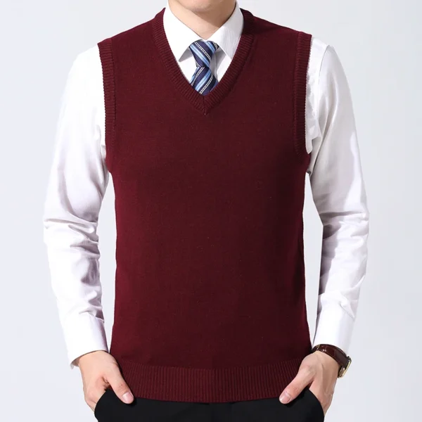 Men's Casual Sweater Vest Warm Comfortable Autumn Winter Fashion Outerwear - Image 3