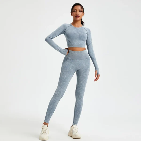 Wash Autumn Pant Sets Skinny Stretch Sport Pant Sets Beautiful Activewear Exercise Activewear Running Sport Leggings - Image 5
