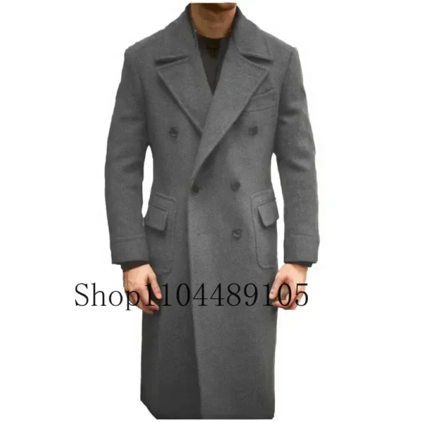 Men Clothing Double Breasted Notch Lapel Fitted Suit Blazer Advanced Customization Men’s Designer Clothes Coarse Woolen Fabrics - Image 3