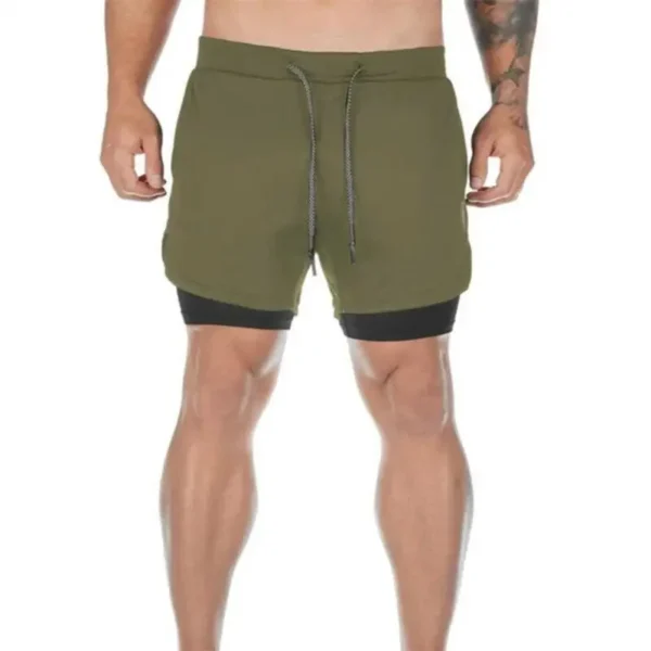 Summer Men Running Shorts 2In1 Double-deck Sport Shorts Sportswear Fitness Short Pants Training Jogging Bottom Men's Clothing - Image 4