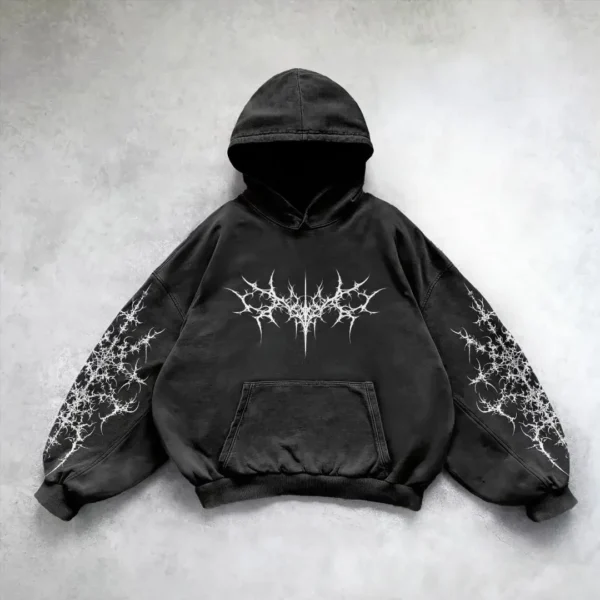 American Angel Pattern Printed Hip Hop Street Men's Hoodie Y2k Punk Casual Loose Hoodie Women's Sportswear Hoodie - Image 2