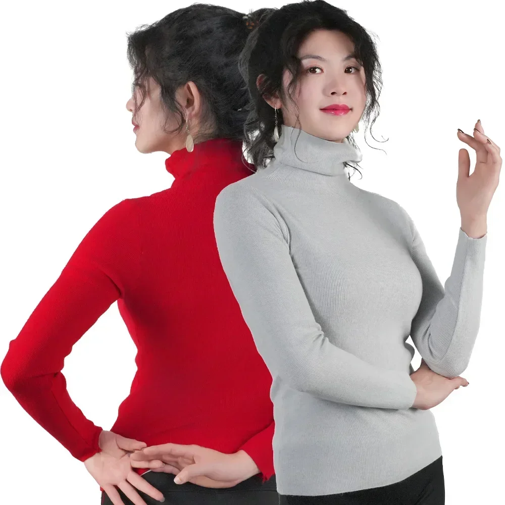 Women Sweater Winter Warm High Collar Knitwear Long Sleeve Slim Jumpers Woman Thermal Tops Clothes Pullover Turtleneck Sweaters - Image 4