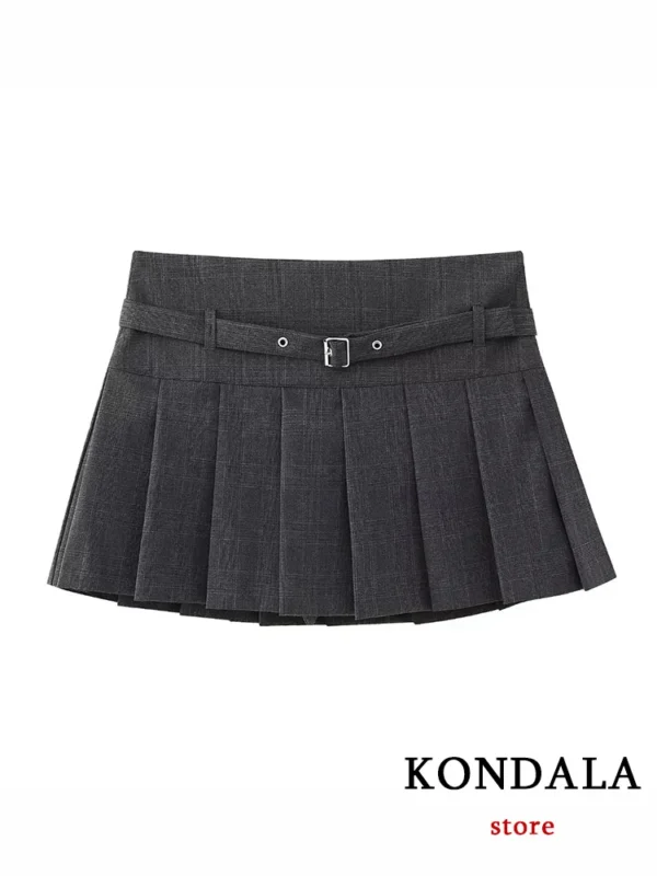 TRAFZA Vintage Casual Chic Women Skirt Solid Short Zipper Straight Short Skirt New Fashion 2024 Summer Holiday Mini Skirt - Image 5