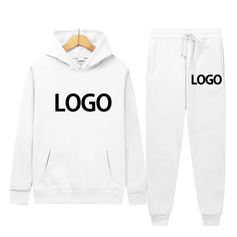 Customized Printed Men Women Tracksuit Hooded Sweatshirts and Jogger Pants High Quality Unisex Daily Casual Sports Hoodies Suit - Image 2