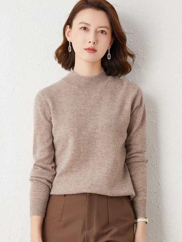 New Knitting Pullover Sweater Long Sleeve Bottom Shirt Slim Turtleneck Sweaters Autumn Winter Soft Blouse Jumpers For Women 2024 - Image 2