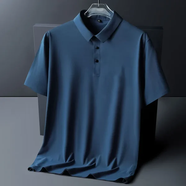 polo shirt men 6XL 7XL 8XL Summer new High quality mens short-sleeved polo shirt Ice silk Men's business casual polo shirt 2212 - Image 5
