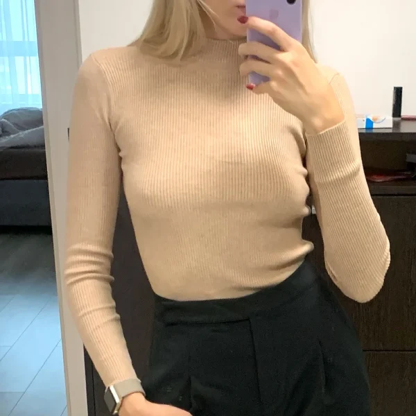 2024 New-coming Autumn Winter Top Pull Femme Turtleneck Pullovers Sweaters Long Sleeve Slim Oversize Korean Women's Sweater - Image 3