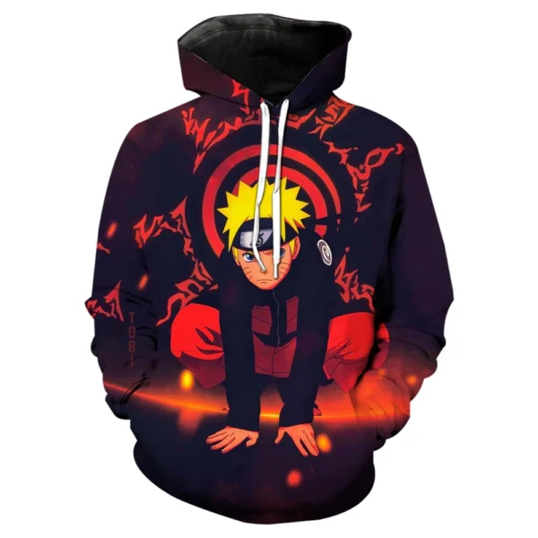 Uzumaki Naruto Boys Girls Hoodies Anime Men's Hoodies 3D Printed Pullover Oversized Men's Hoodies MINISO Men's Clothing - Image 2