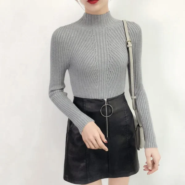 Autumn Winter Turtleneck Sweater Women Basic Slim Pullover Women Sweaters And Pullovers Knit Jumper Ladies Tops 2024 - Image 6