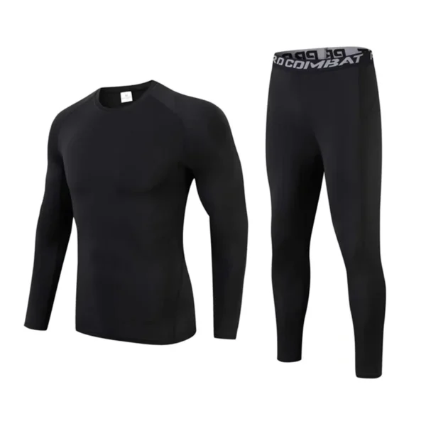 2 Pieces Kids Men Sports Running Sets Jogging Basketball Underwear Tights Tracksuits Boy Sportswear Soccer Gym Training Clothing - Image 2