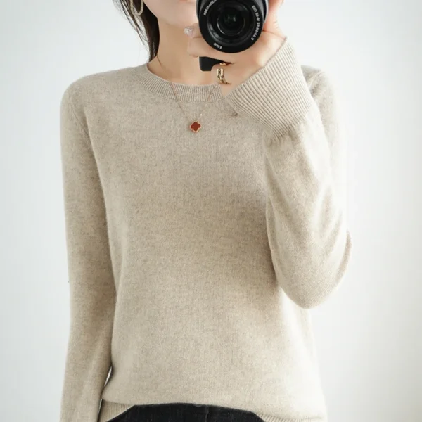 BELIARST 100% Pure Wool Cashmere Sweater Woman O-neck Pullover Casual Knitted Tops Autumn /Winter Female Jacket Korean Fashion