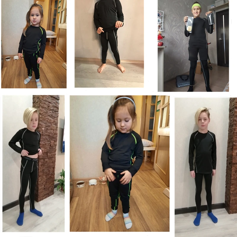 Kids Sports Running Set 2024 Boy Jogging Basketball Underwear Sportswear Gym Tights Breathable Soccer Tracksuit Training Clothes - Image 3