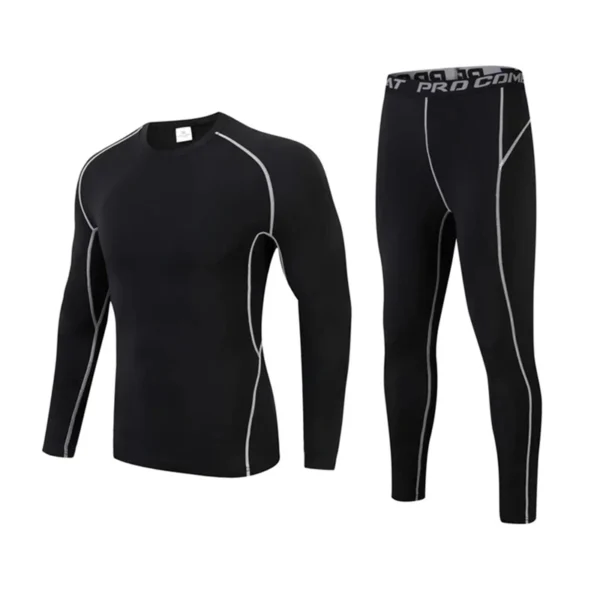 2 Pieces Kids Men Sports Running Sets Jogging Basketball Underwear Tights Tracksuits Boy Sportswear Soccer Gym Training Clothing - Image 4