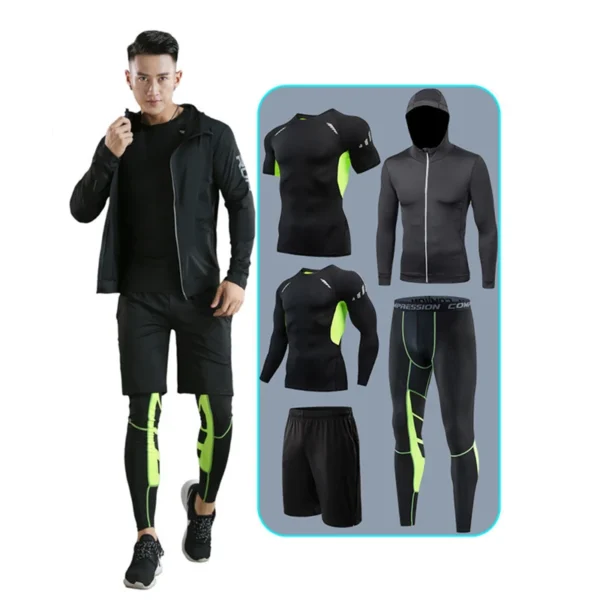 2025 Sports Suit Men's Running Sets Breathable Jogging Basketball Underwear Tights Sportswear Yoga Gym Fitness Tracksuit Clothes - Image 4
