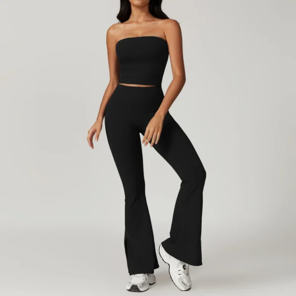 2PCS Yoga Set Gym Clothes Sportswear Yoga Suit For Women Fitness Set Tracksuits Sports Bra High Waist Leggings Gym Bell-bottoms - Image 3