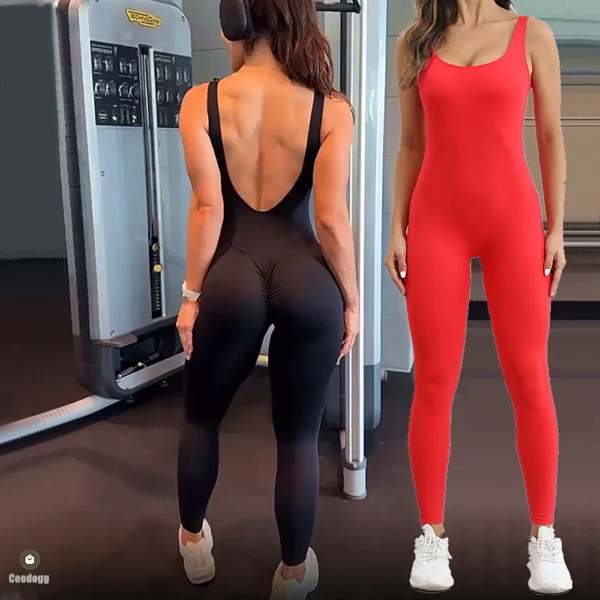2025 Pad Gym Women Yoga Suit Training Sportswear Women Sports Jumpsuit Fitness Rompers Stretch Female Push Up Workout Bodysuits