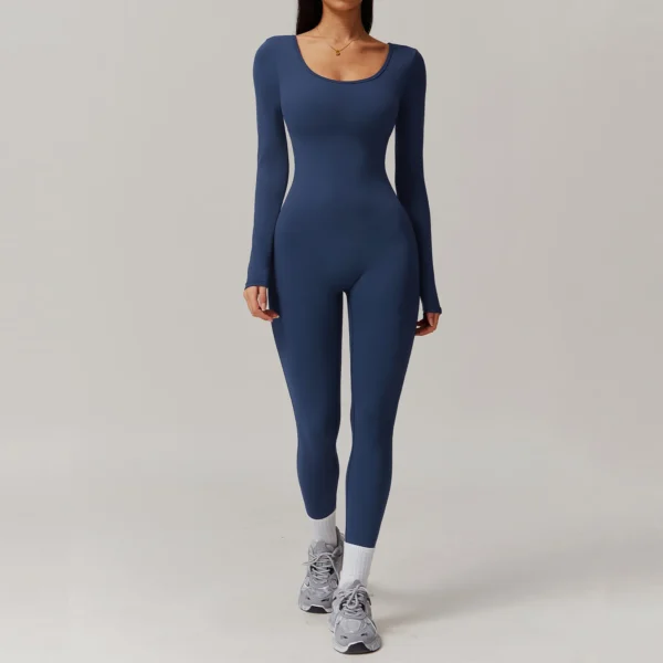 Sexy Back V Jumpsuit Gym Set Women Long Sleeved Yoga Suit Sportswear Women Sports Jumpsuit Fitness Rompers Workout Bodysuits - Image 6
