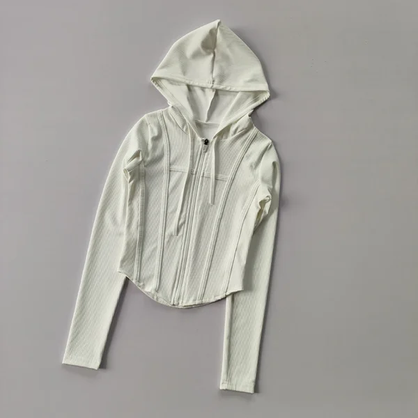 Women Hooded Running Jackets Cycling Coat Yoga Clothing Jogging Shirt Tights Thin Outdoor Sports Clothes Sportswear - Image 3