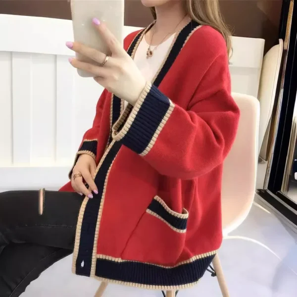 Autumn Winter Kintted Cardigan Women Long Jacket White Crochet Loose Long Sleeve Woman Sweater Warm Jumper Causal Cardigans - Image 5