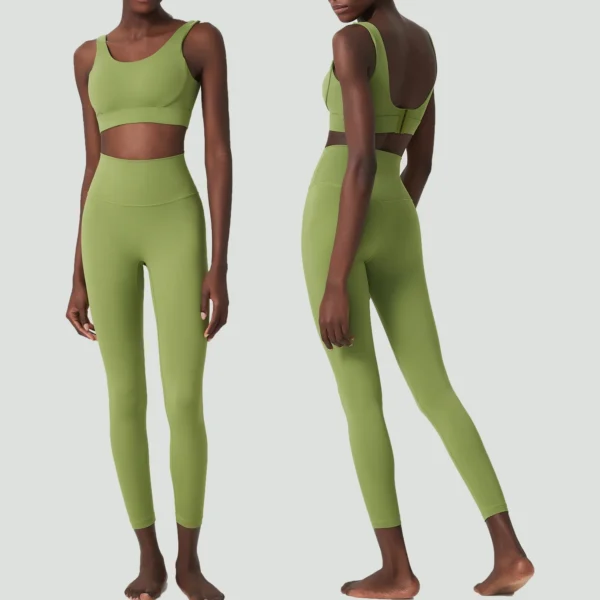 2/3 Pieces Fitness Yoga Set Women Solid Color Soft Workout Gym Suit Breathable Quick Dry Running Sportswear Pilates Clothing - Image 5
