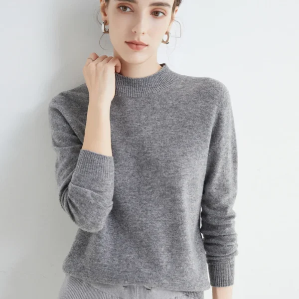 100% Merino Wool Cashmere Sweater Women Knitted Sweater Turtleneck Long Sleeve Pullovers Autumn Winter Clothing Warm Jumper Tops - Image 3