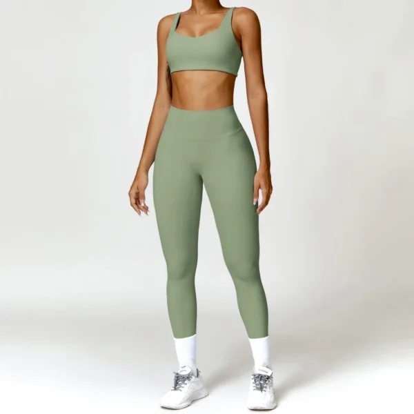 2PCS Yoga Set Women Gym Long Sleeve Sports Suits Fitness Bra Crop Top Workout Clothes Female Athletic Wear Legging Sportswear - Image 6