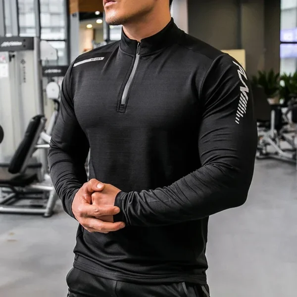 Mens Gym Compression Shirt Male Rashgard Fitness Long Sleeves Running Clothes Homme Tshirt Football Jersey Sportswear Dry Fit - Image 4