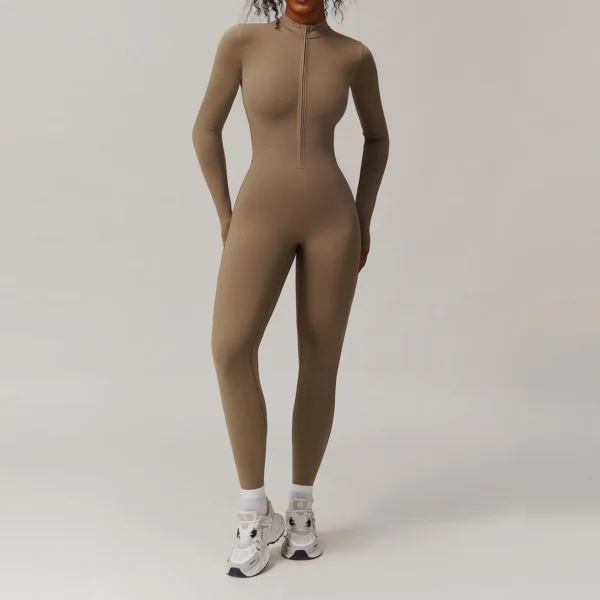 Winter Zipper Workout Jumpsuit Sports Overalls Women Gym Clothing Running Fitness Suit Gym Tracksuit Push Up Sportswear Yoga Set - Image 3